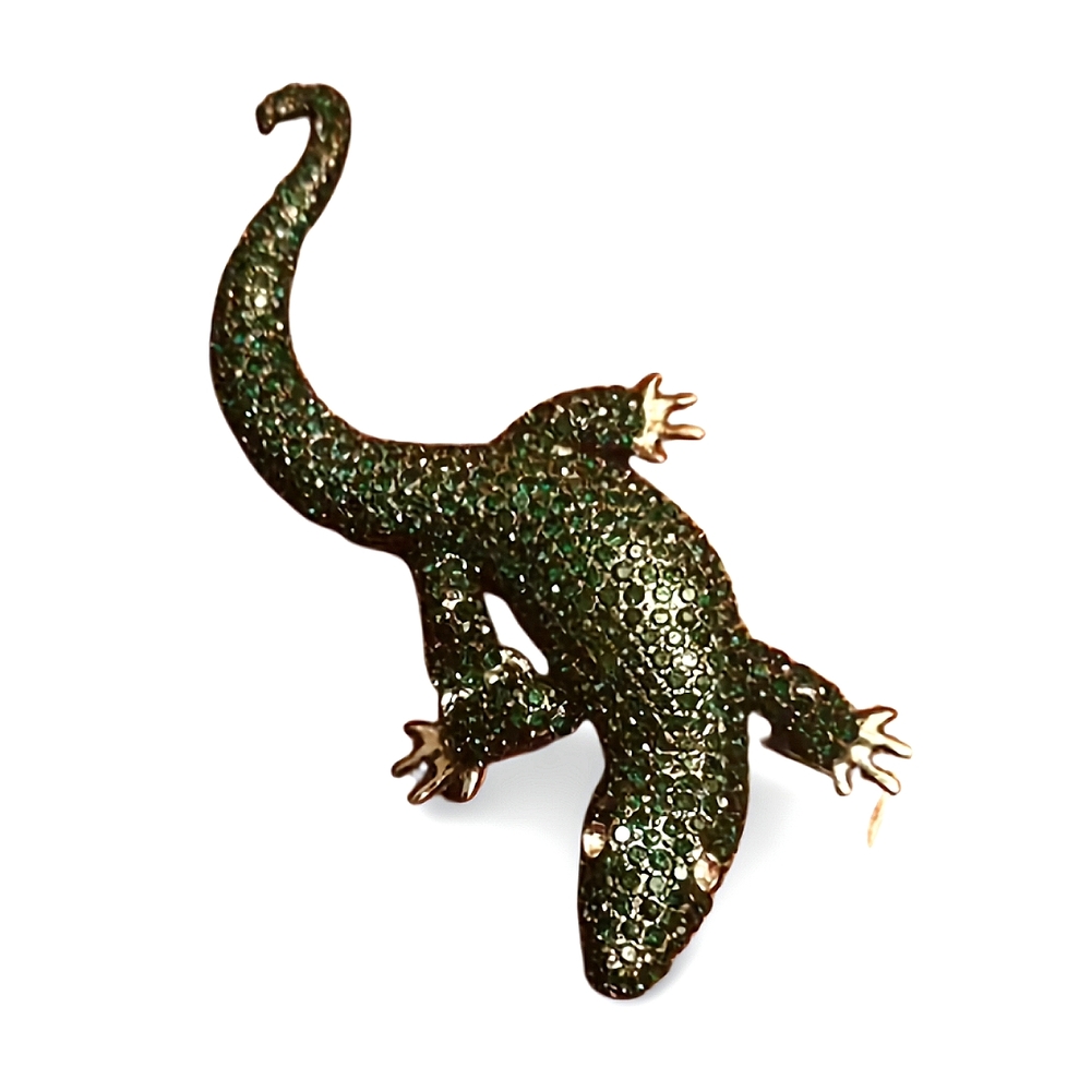 Jeweled Gecko Brooch
